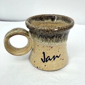 Clay In Mind Mug Personalized 'JAN' Speckled Stoneware Vintage Coffee Cup Gift